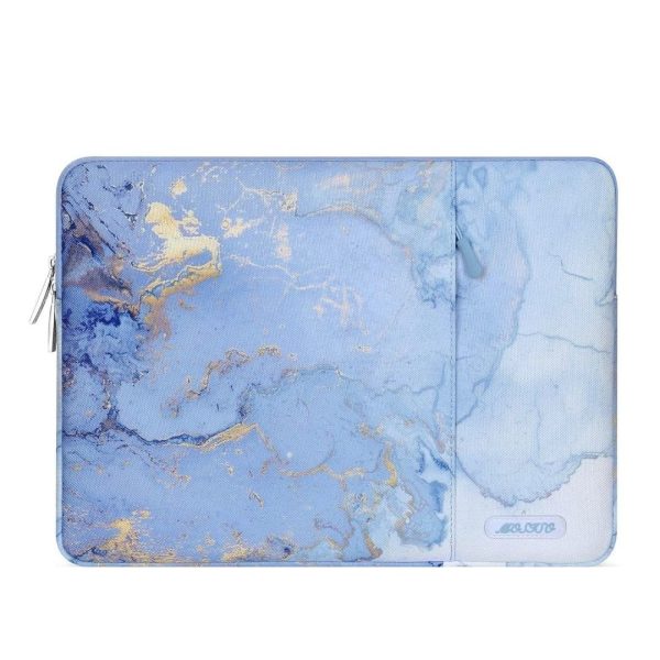 pochette ordi portable marbre water bleu