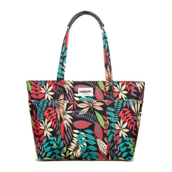 sac de cours ordinateur noir floral