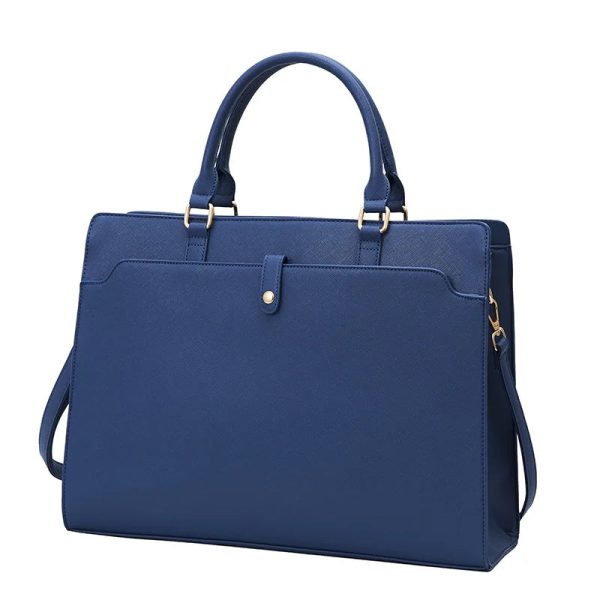 Sac Ordinateur Portable Femme - Tulsa en cuir PU bleu
