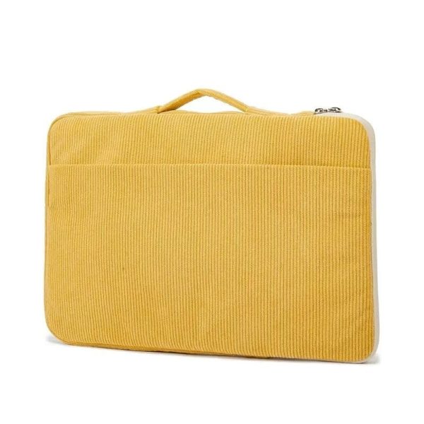 housses ordinateur velours jaune