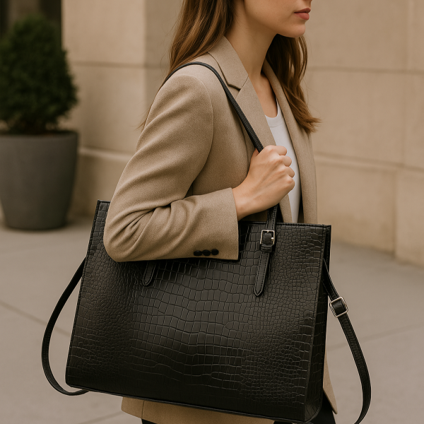 Sac ordinateur portable femme croco