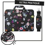 sacoche pc femme avec motif papillon