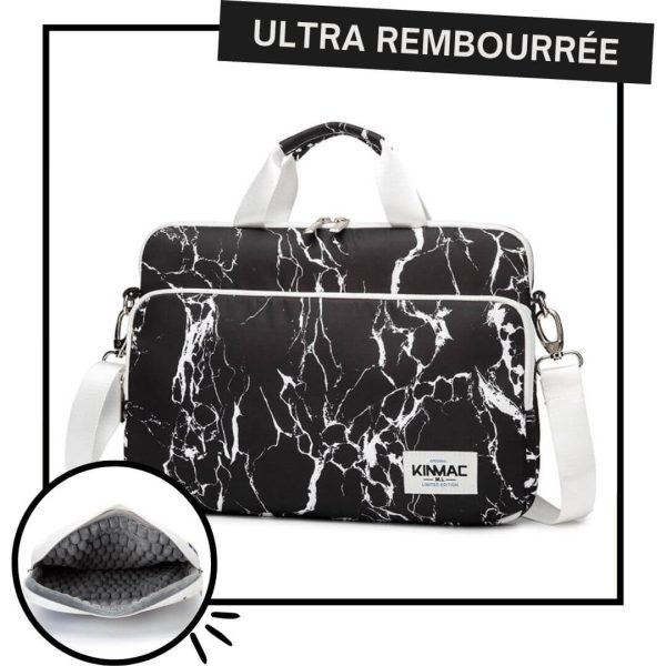 sacoche ordinateur marbé noir