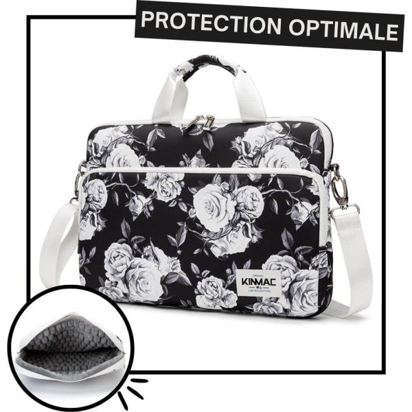 Sacoche Ordinateur Portable Rose Blanche
