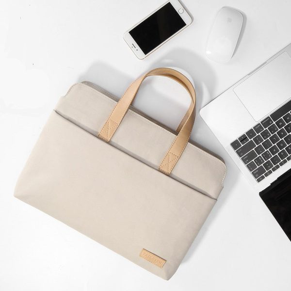 sac ordinateur beige